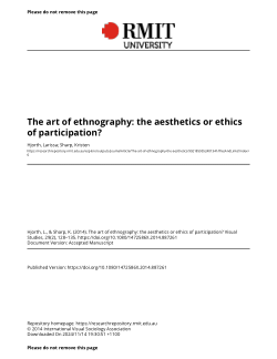The art of ethnography: the aesthetics or ethics of participation?
