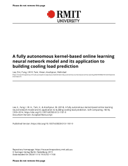 A fully autonomous kernel-based online learning neural network model and its application to building cooling load prediction