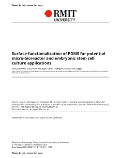 Surface-functionalization of PDMS for potential micro-bioreactor and embryonic stem cell culture applications