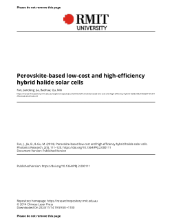 Perovskite-based low-cost and high-efficiency hybrid halide solar cells