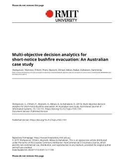 Multi-objective decision analytics for short-notice bushfire evacuation: An Australian case study