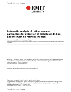 Automatic analysis of retinal vascular parameters for detection of diabetes in Indian patients with no retinopathy sign