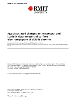 Age-associated changes in the spectral and statistical parameters of surface electromyogram of tibialis anterior