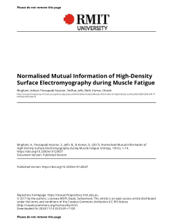 Normalised Mutual Information of High-Density Surface Electromyography during Muscle Fatigue