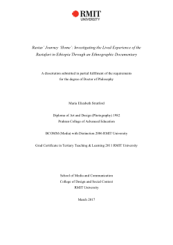 Rastas’ journey ‘home’: investigating the lived experience of the Rastafari in Ethiopia through an ethnographic documentary