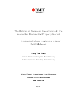 The drivers of overseas investments in the Australian residential property market
