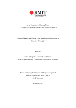 Local parameters of housing prices: a case study of the Melbourne residential property market