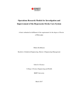 Operations research models for investigation and improvement of the hyperacute stroke care system