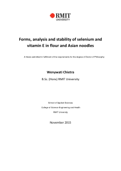 Forms, analysis and stability of selenium and vitamin E in flour and Asian noodles