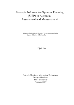 Item - Strategic information systems planning (SISP) in Australia ...