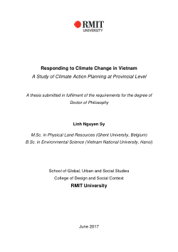 Responding to climate change in Vietnam: a study of climate action planning at provincial level.