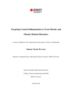 Targeting central inflammation to treat obesity and obesity related disorders