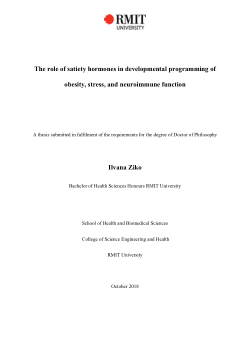 The role of satiety hormones in developmental programming of obesity, stress, and neuroimmune function