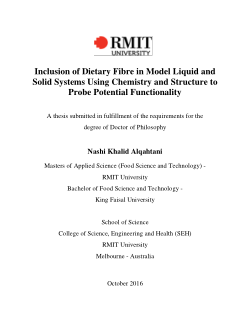 Inclusion of dietary fibre in model liquid and solid systems using chemistry and structure to probe potential functionality