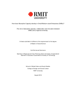 How does absorptive capacity develop in small-medium-sized enterprises (SMEs)? The role of absorptive capacity, collaboration and innovation between SMEs and a regional university