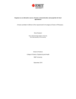 Sorghum as an alternative source of starch: characterisation and properties for food applications