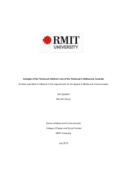 Ecologies of the televisual: children’s use of the televisual in Melbourne, Australia