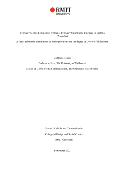 Everyday mobile feminisms: women’s everyday smartphone practices in Victoria (Australia)