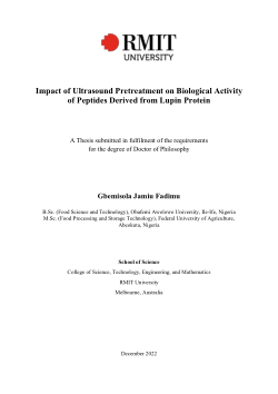 Impact of ultrasound pretreatment on biological activity of peptides derived from lupin protein