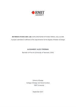 Between studio and lab: explorations with bacterial cellulose