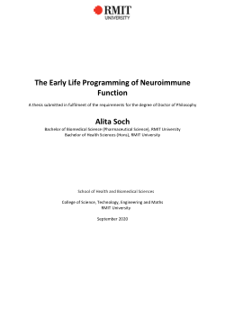 The early life programming of neuroimmune function