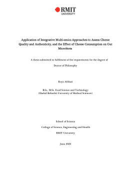 Application of integrative multi-omics approaches to assess cheese quality and authenticity, and the effect of cheese consumption on gut microbiota