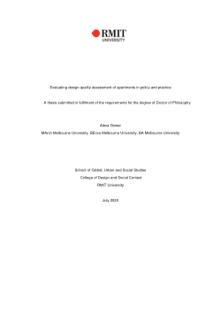 Evaluating design quality assessment of apartments in policy and practice