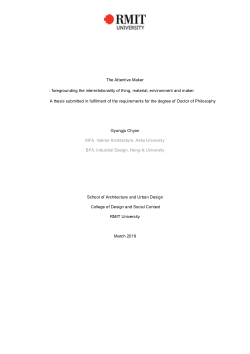 The Attentive Maker: foregrounding the interrelationality of thing, material, environment and maker