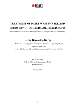 Treatment of dairy wastewater and recovery of organic solids and salts