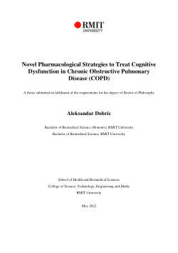 Novel pharmacological strategies to treat cognitive dysfunction in chronic obstructive pulmonary disease (COPD)