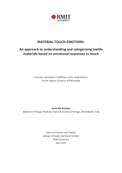 Material-Touch-Emotions: an approach to understanding and categorising textile materials based on emotional responses to touch