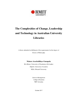 The complexities of change, leadership and technology in Australian university libraries