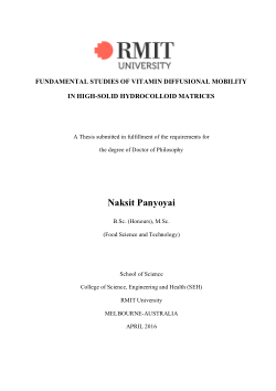 Fundamental studies of vitamin diffusional mobility in high-solid hydrocolloids matrices