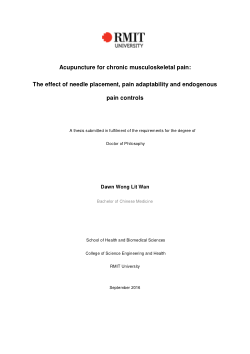 Acupuncture for chronic musculoskeletal pain: the effect of needle placement, pain adaptability and endogenous pain controls