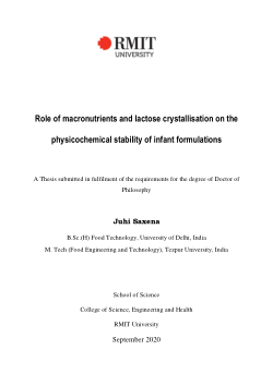 Role of macronutrients and lactose crystallisation on the physicochemical stability of infant formulations