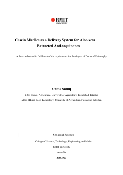 Casein micelles as a delivery system for aloe-vera extracted anthraquinones