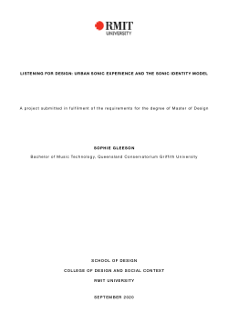 Listening for design: urban sonic experience and the sonic identity model