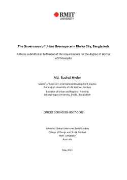 The governance of urban greenspace in Dhaka City, Bangladesh