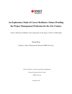 An exploratory study of career resilience: future-proofing the project management profession for the 21st century