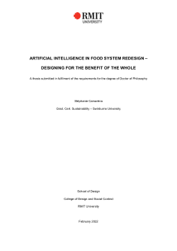 Artificial intelligence in food system redesign – designing for the benefit of the whole