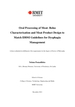 Oral processing of meat: bolus characterisation and meat product design to match IDDSI guidelines for dysphagia management