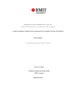Designing for social engagement in later life: drifting with uncertainty in co-creation with older Australians