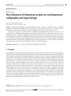 The Influence of historical scripts on contemporary calligraphy and type design