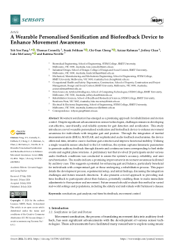 A Wearable Personalised Sonification and Biofeedback Device to Enhance Movement Awareness