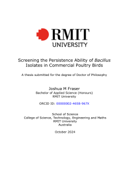 Screening the Persistence Ability of Bacillus Isolates in Commercial Poultry Birds