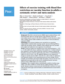 Effects of exercise training with blood flow restriction on vascular function in adults: A systematic review and meta-analysis