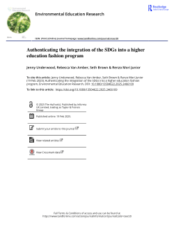 Authenticating the integration of the SDGs into a higher education fashion program