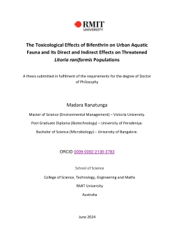 The Toxicological Effects of Bifenthrin on Urban Aquatic Fauna and Its Direct and Indirect Effects on Threatened Litoria raniformis Populations