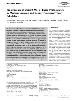 Rapid Design of Efficient Mn3O4-Based Photocatalysts by Machine Learning and Density Functional Theory Calculations