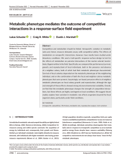 Metabolic phenotype mediates the outcome of competitive interactions in a response‐surface field experiment
